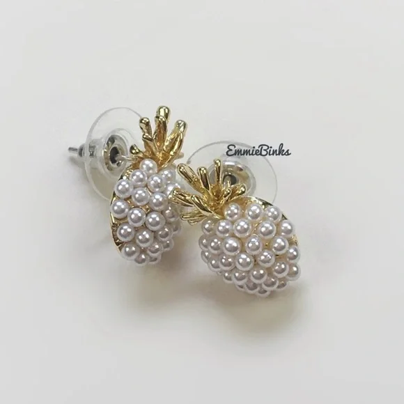 New Free People Pineapple Fruit Stud Earrings ~ Minimalist Vibes - Picture 1 of 13
